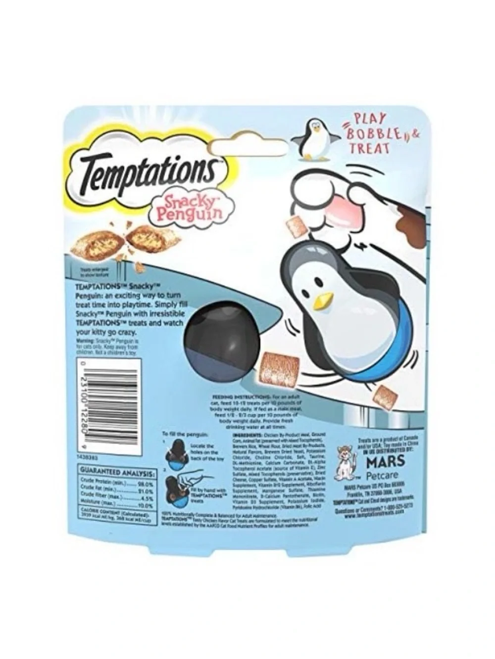 Temptations Snacky Penguin CAT TREAT TOY